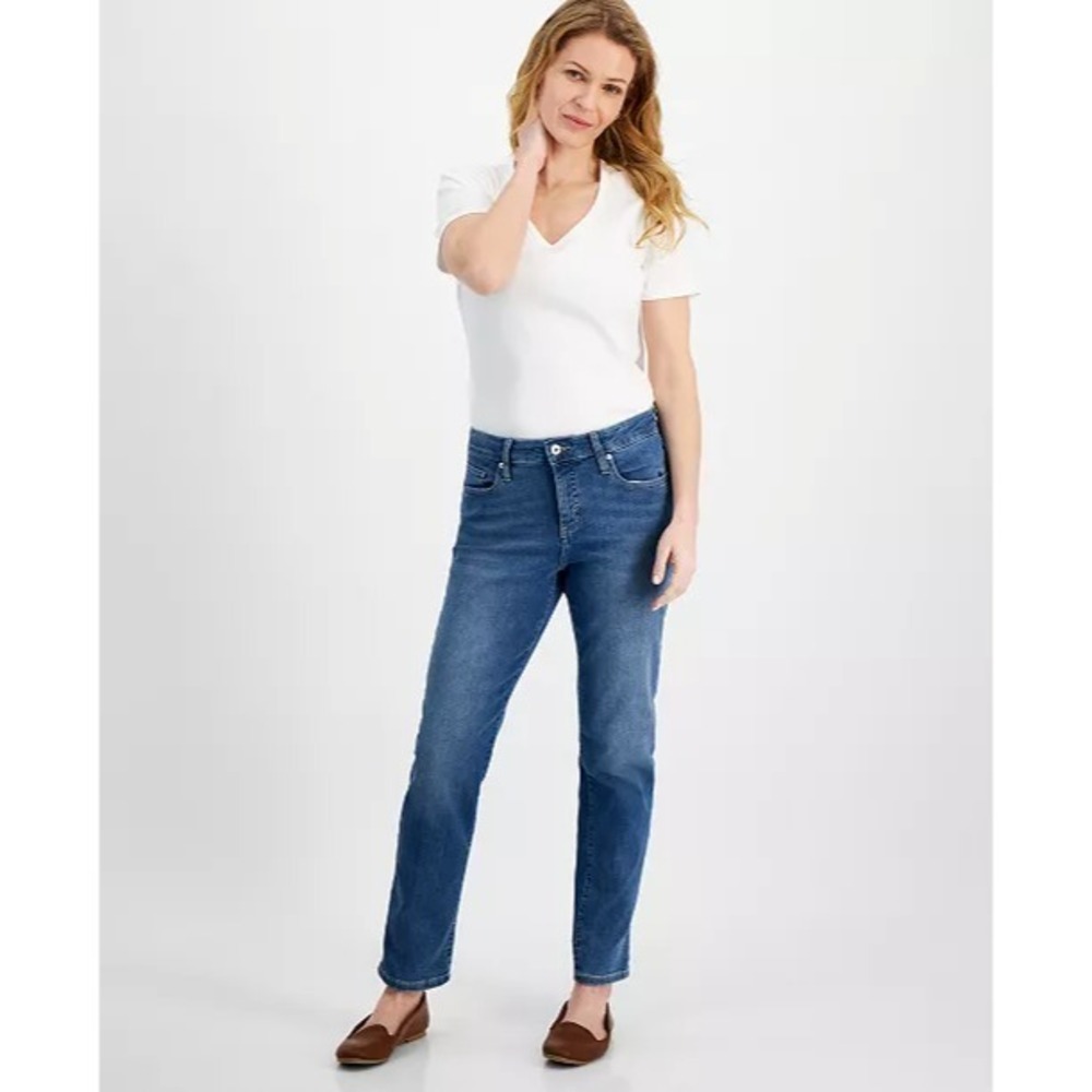 Style & Co Slim‎ Leg Jeans Mid Rise Slimming Pocket Denim Size 16 NWT